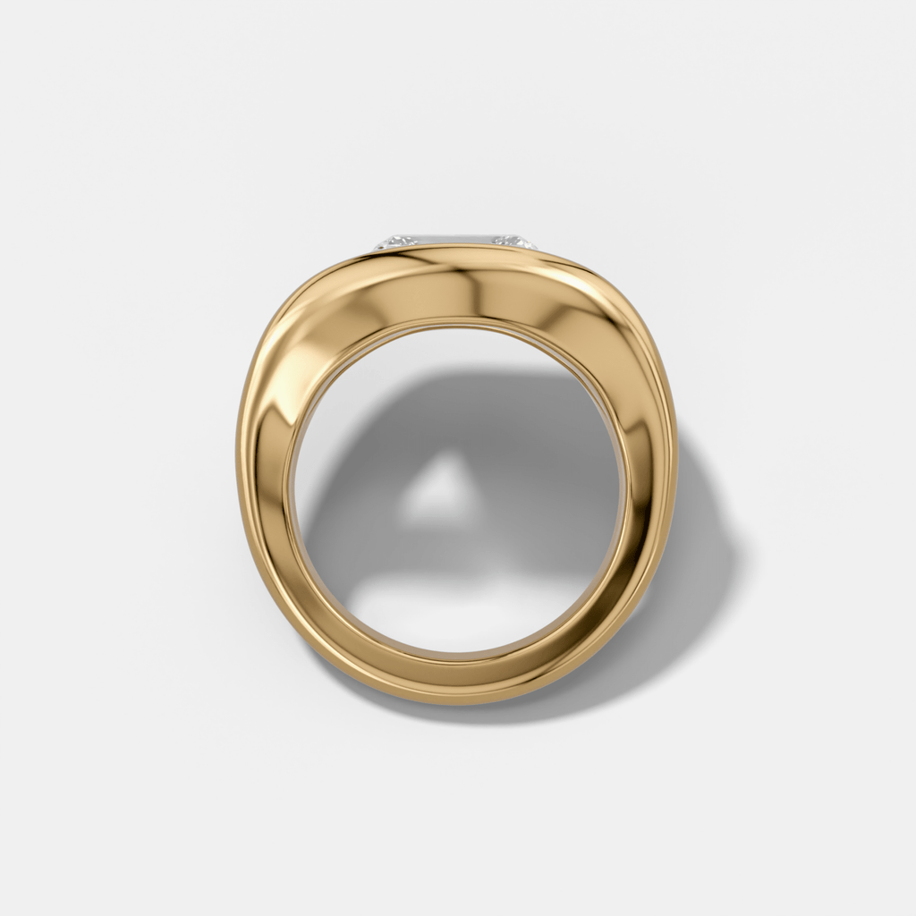 Iris Engagement Ring With an East West Elongated Cushion Cut Diamond