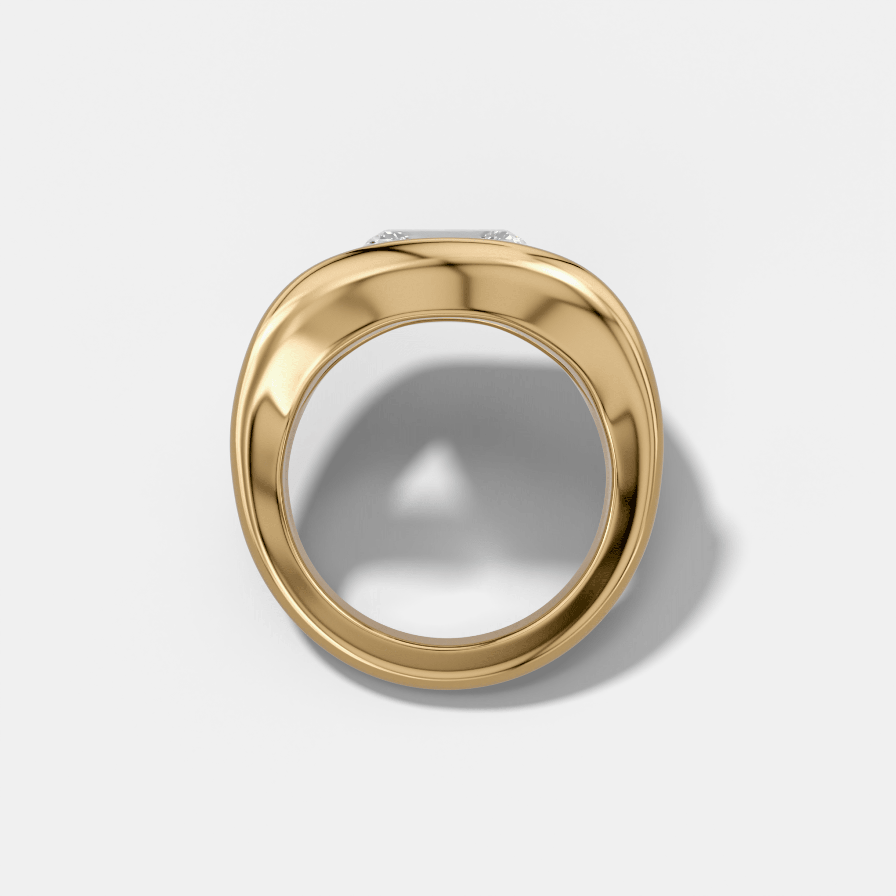 Iris Engagement Ring With an East West Elongated Cushion Cut Diamond