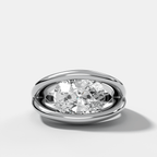Iris Engagement Ring With an East West Elongated Cushion Cut Diamond