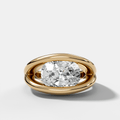Iris Engagement Ring With an East West Elongated Cushion Cut Diamond