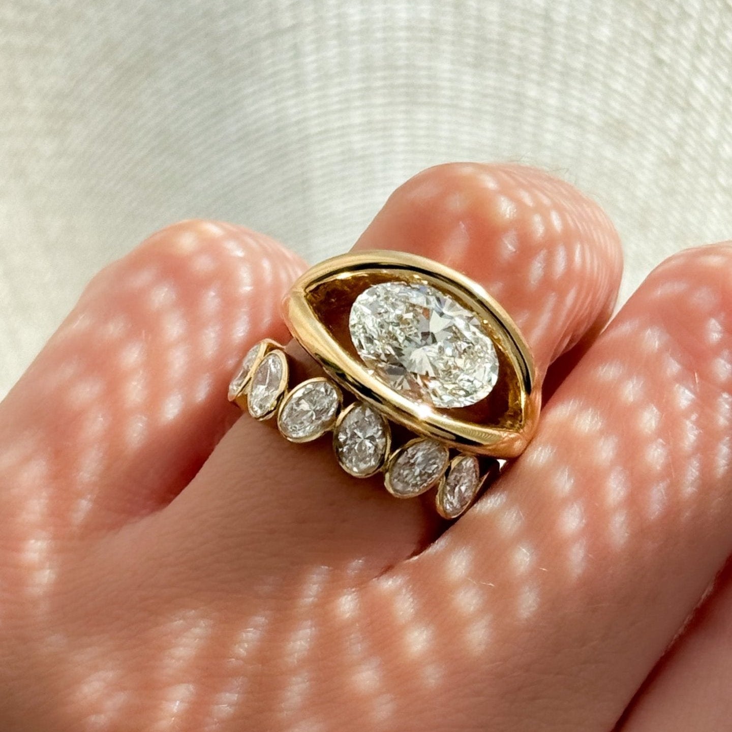 Iris Engagement Ring With an Oval Cut Diamond