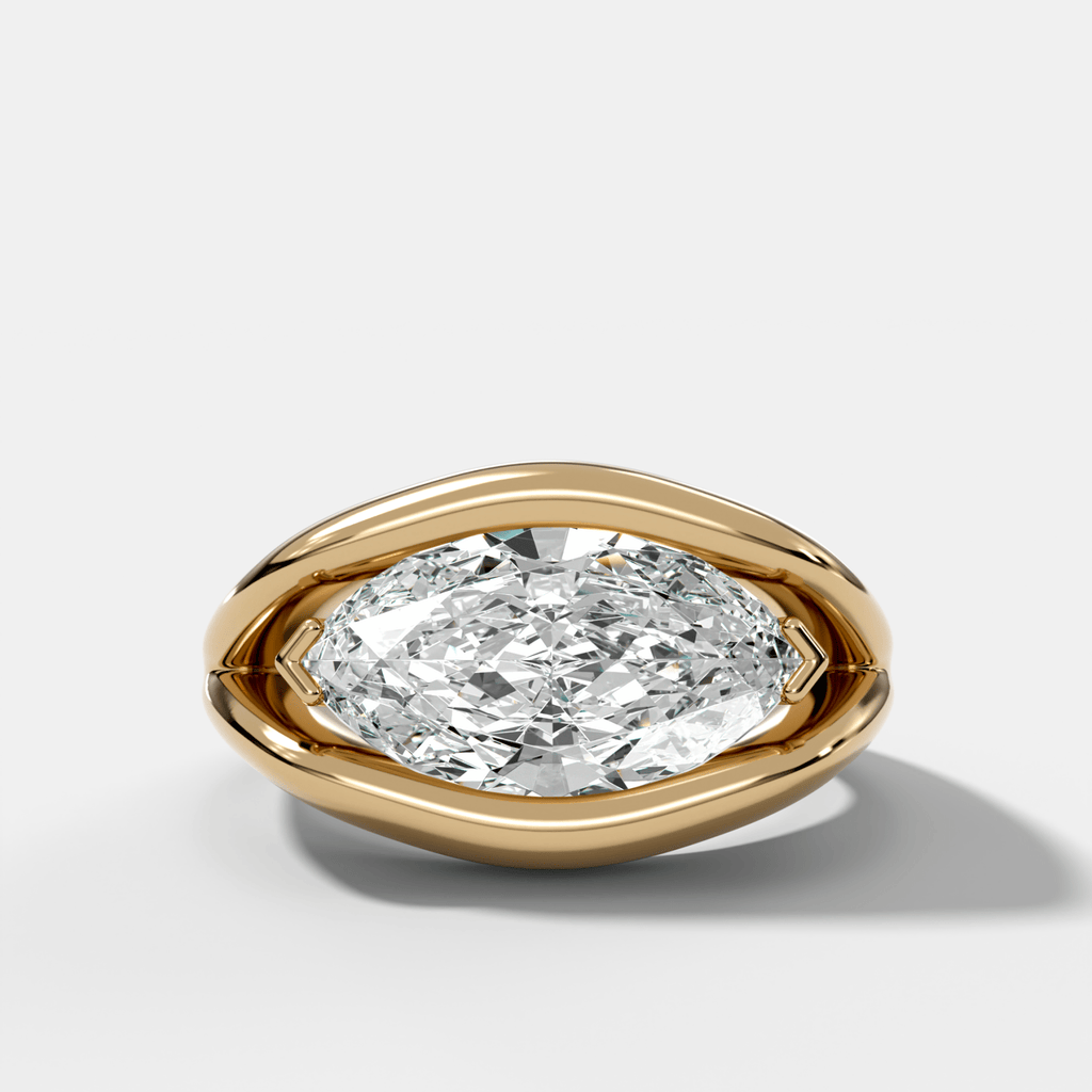 Iris Engagement Ring With East West Marquise Cut Diamond