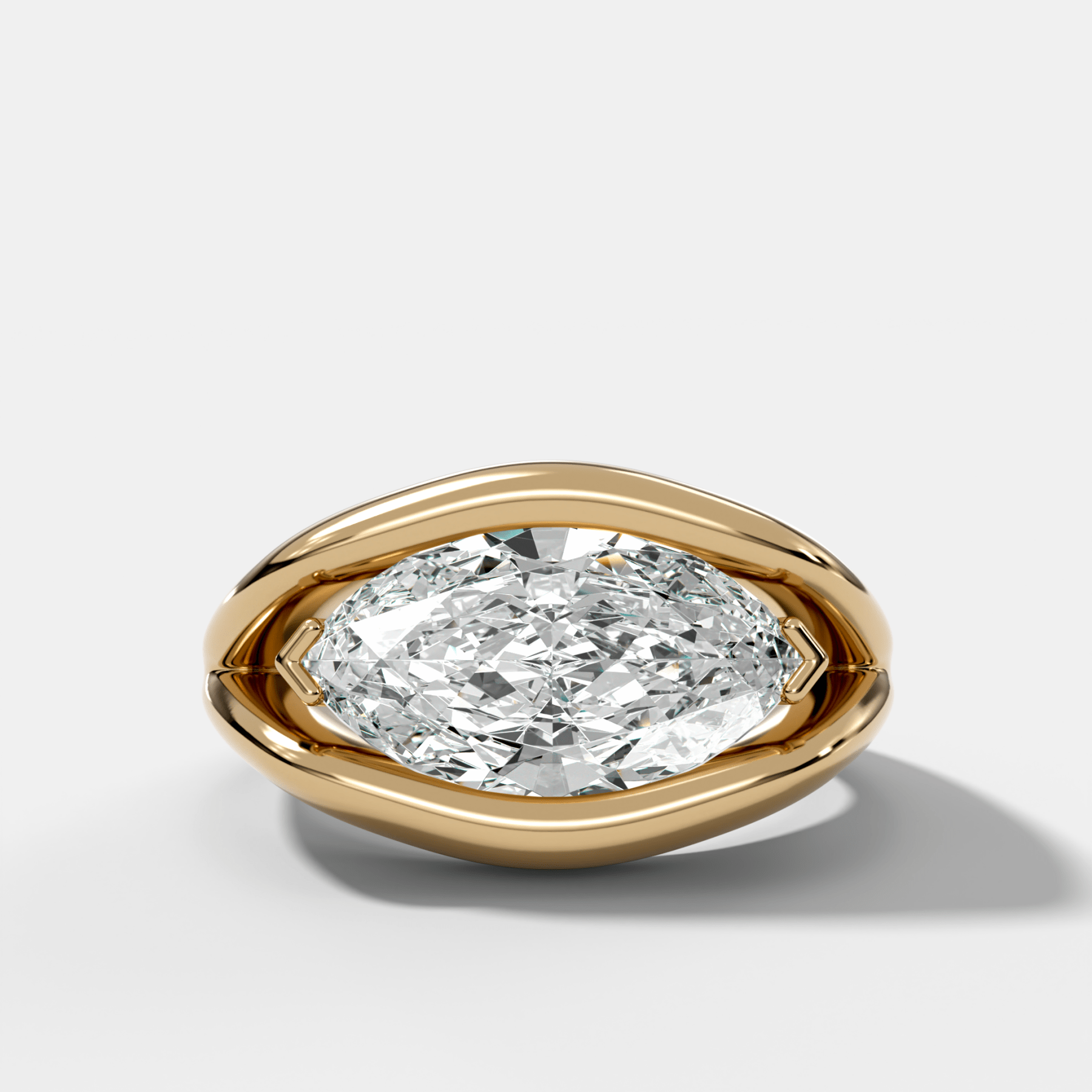 Iris Engagement Ring With East West Marquise Cut Diamond