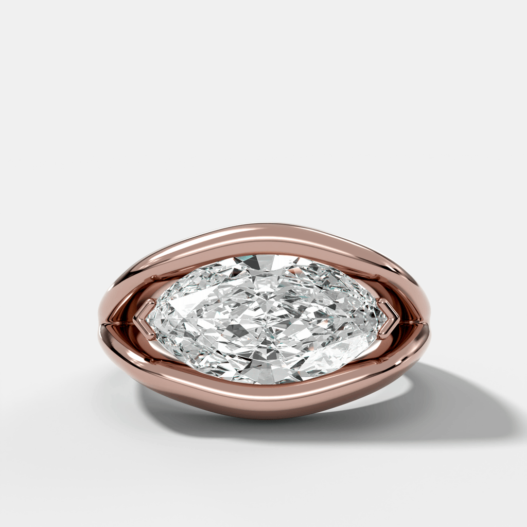 Iris Engagement Ring With East West Marquise Cut Diamond