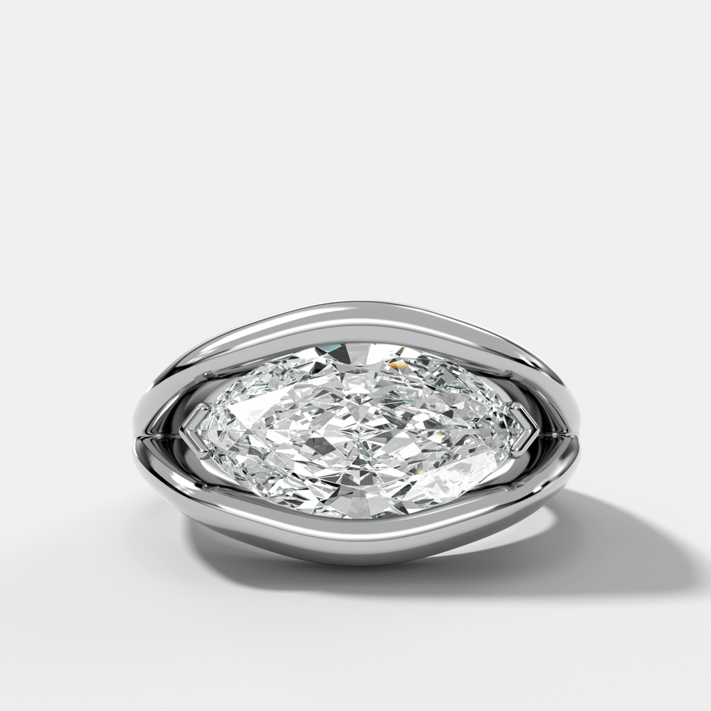 Iris Engagement Ring With East West Marquise Cut Diamond