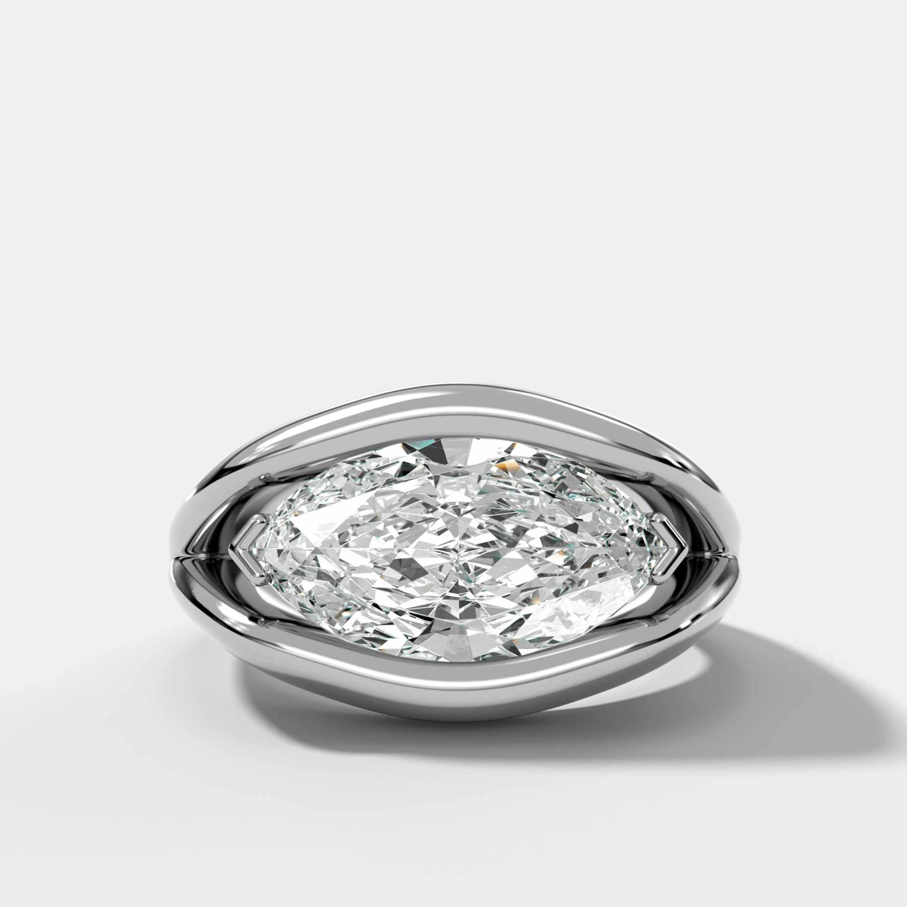 Iris Engagement Ring With East West Marquise Cut Diamond