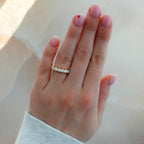 Jumbo Shared Prong Wedding Band With Round Diamonds