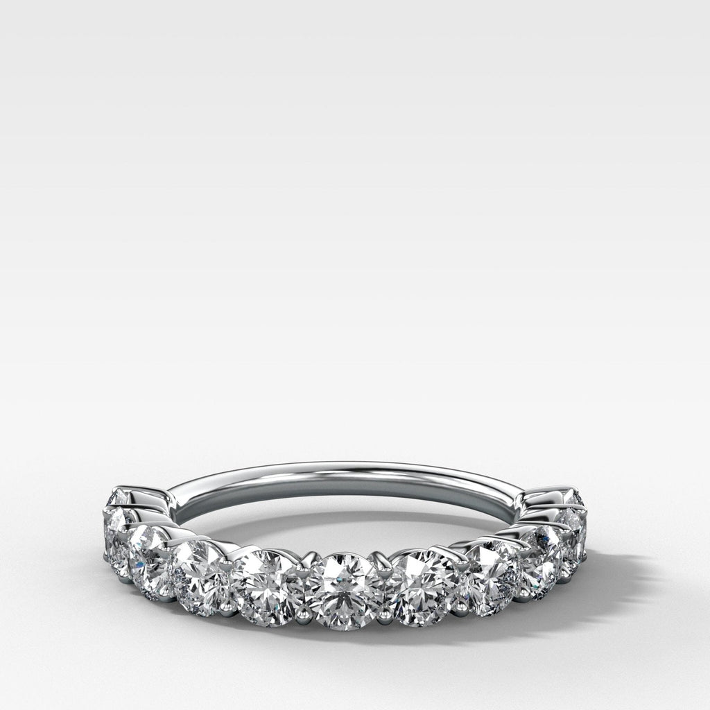 Jumbo Shared Prong Wedding Band With Round Diamonds