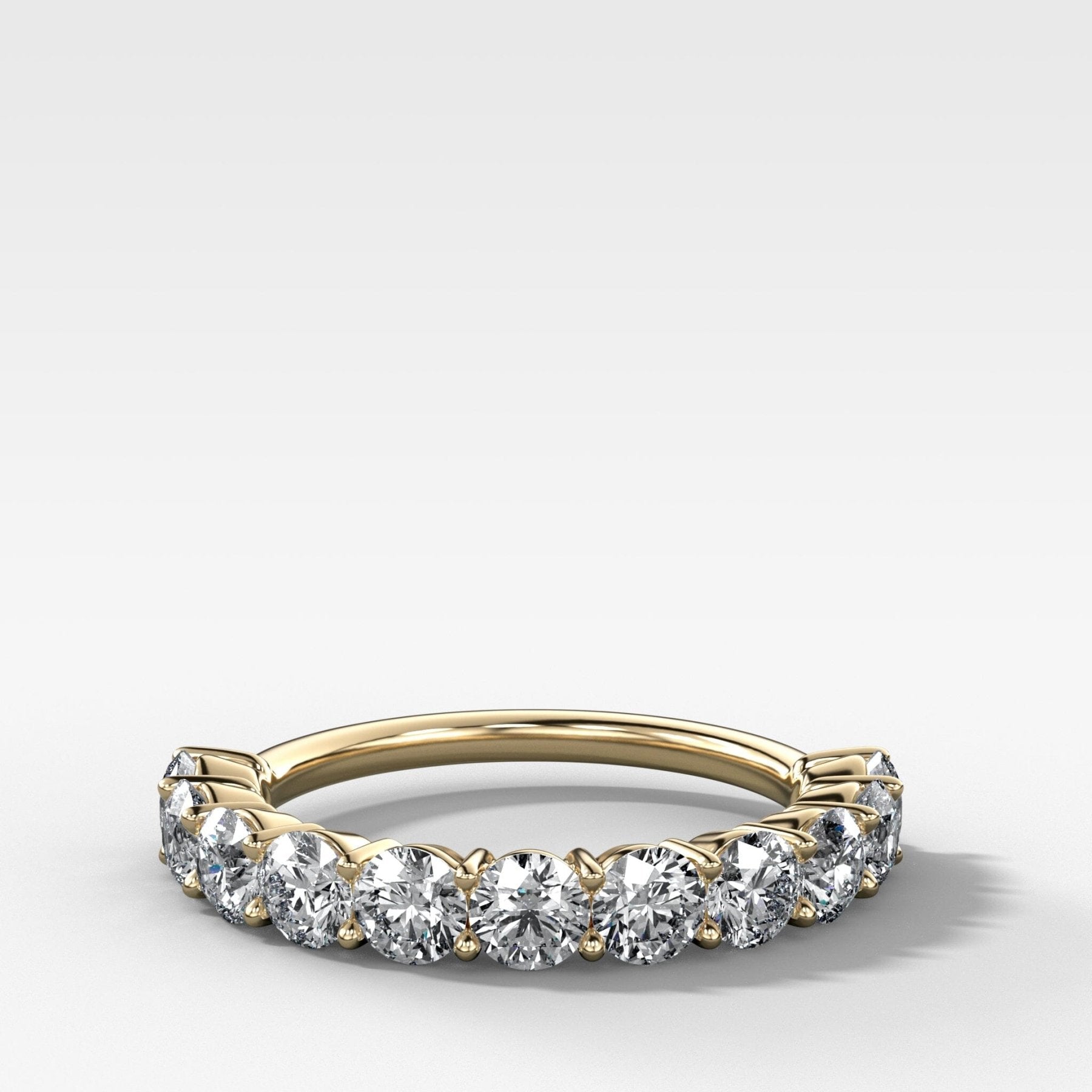 Jumbo Shared Prong Wedding Band With Round Diamonds Main image