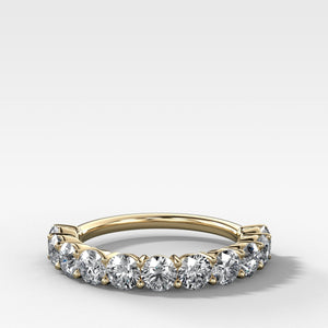 Jumbo Shared Prong Wedding Band With Round Diamonds