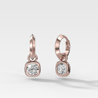 Knife Edge Drop Earrings with Old Euro Cut Diamond