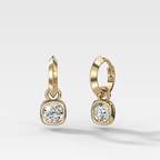 Knife Edge Drop Earrings with Old Euro Cut Diamond
