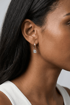 Knife Edge Drop Earrings with Old Mine Cut Diamond