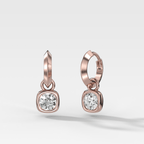 Knife Edge Drop Earrings with Round Cut Diamond