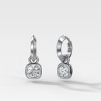 Knife Edge Drop Earrings with Round Cut Diamond