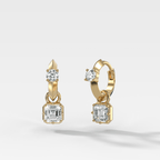 Knife Edge Huggies with Asscher Cut Diamonds