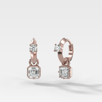 Knife Edge Huggies with Asscher Cut Diamonds