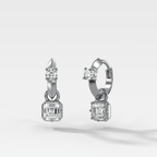 Knife Edge Huggies with Asscher Cut Diamonds