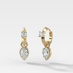 Knife Edge Huggies with Pear Cut Diamonds