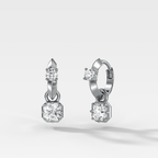 Knife Edge Huggies with Square Radiant Cut Diamonds