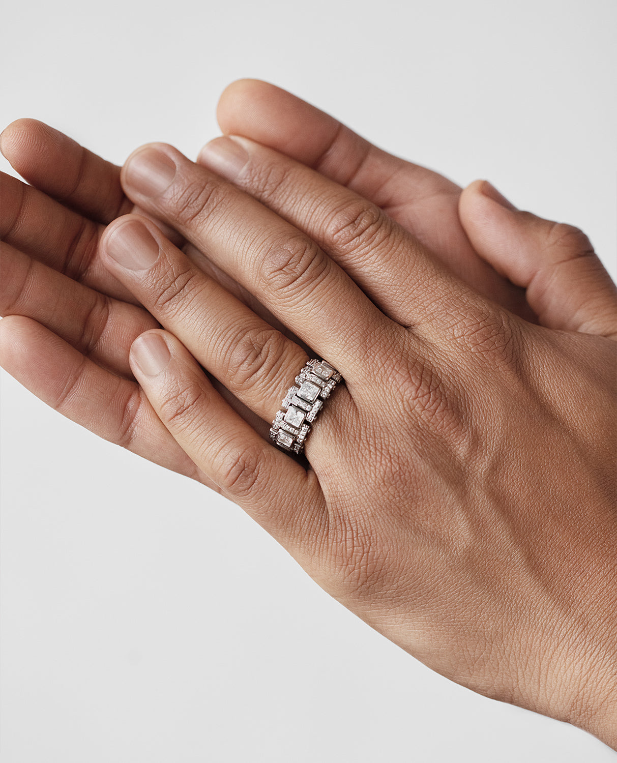 LA PAZ Two-Tone Gold Diamond Matching Wedding Band Set