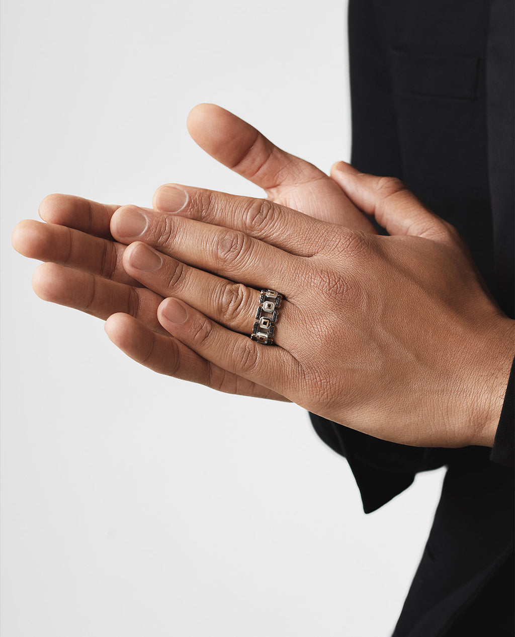 LA PAZ Two-Tone Gold Ring with 1.20ct Black Diamonds