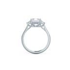 1.0 CT Asscher & Emerald Three Stone Moissanite Engagement Ring