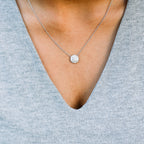 0.50 CT Round Brilliant Cut Moissanite Halo Necklace