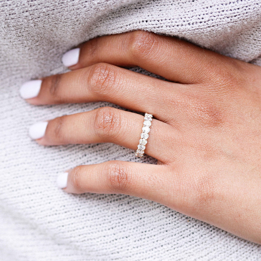 3.0 CT Oval Cut Moissanite Full Eternity Wedding Band