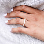 3.0 CT Oval Cut Moissanite Full Eternity Wedding Band