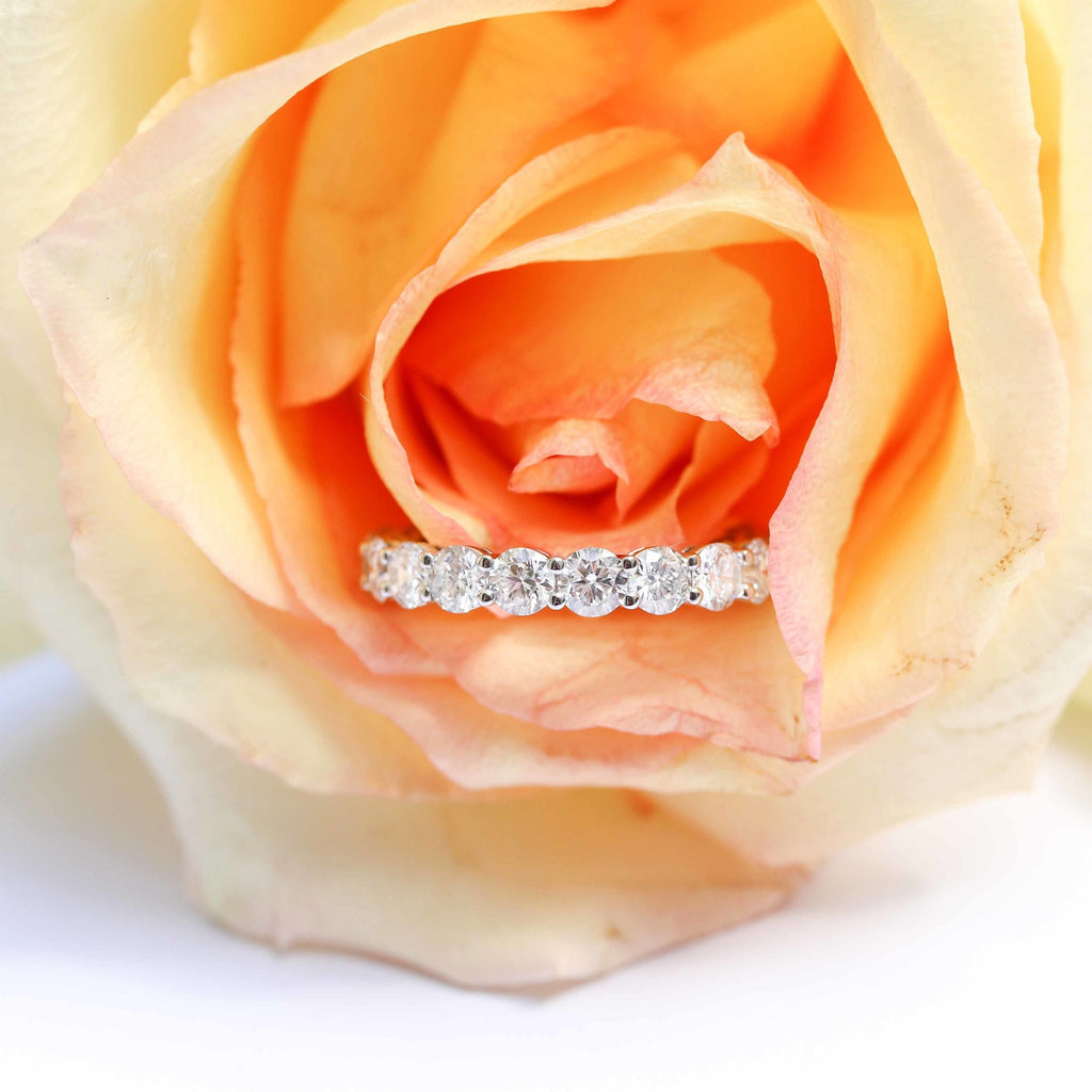 1.98 TCW Round Brilliant Cut Moissanite Full Eternity Wedding Band