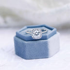 1.75 CT Round Brilliant Cut Moissanite Halo Engagement Ring