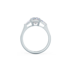 3.0 CT Emerald Cut Moissanite Three Stones Engagement Ring