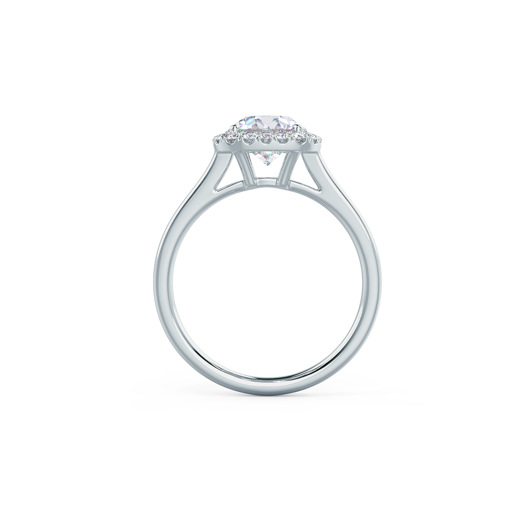 1.75 CT Round Brilliant Cut Moissanite Halo Engagement Ring
