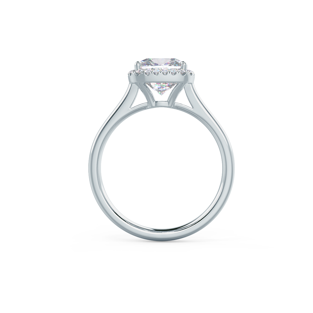 2.0 CT Cushion Cut Moissanite Halo Engagement Ring