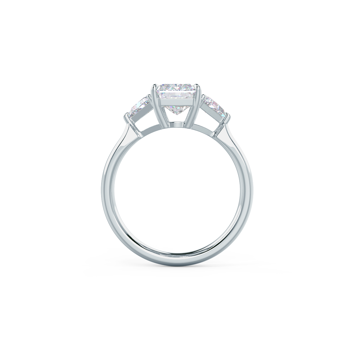 4.0 CT Radiant Cut Moissanite Three Stones Engagement Ring