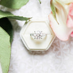 2.0 CT Round Brilliant Cut Moissanite Three Stones Engagement Ring