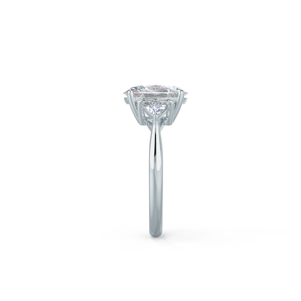 2.25CT Oval Moissanite three Stones Engagement Ring