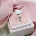 2.50 CT Oval Moissanite Pave Setting Engagement Ring