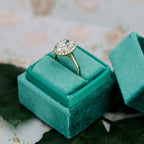 2.0 CT Oval Cut Moissanite Halo Engagement Ring