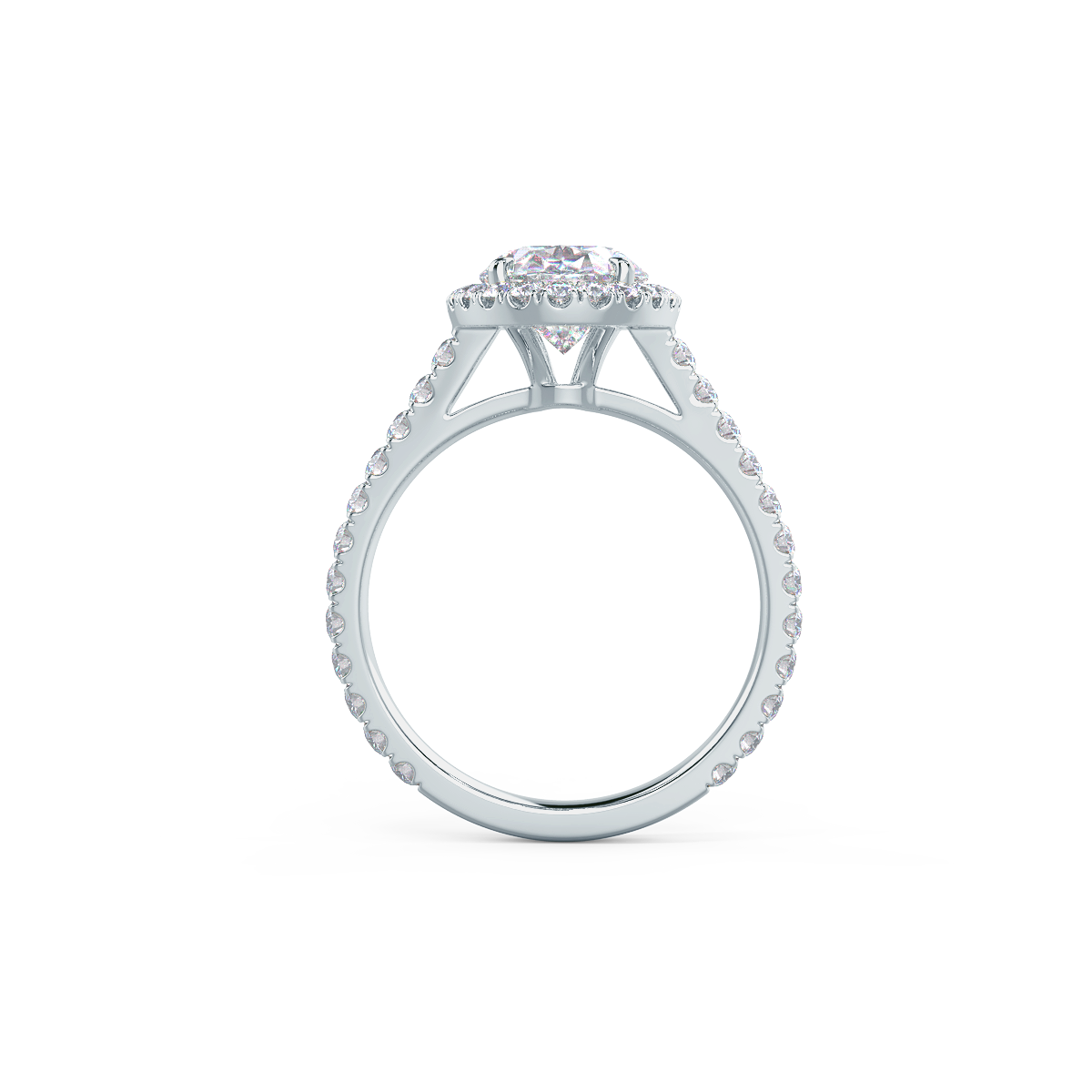 2.15 CT Oval Moissanite Halo Setting Engagement Ring