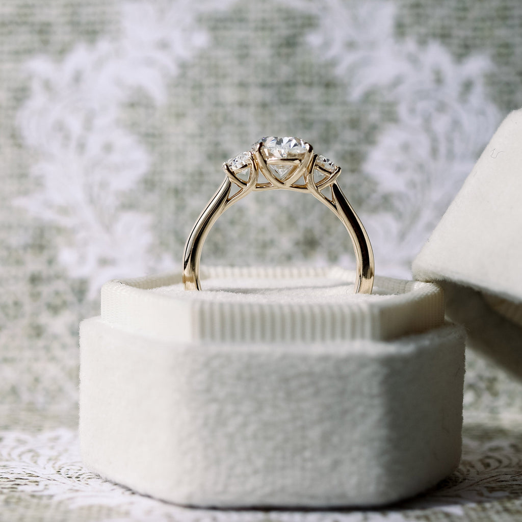 1.50 CT Oval Cut Moissanite Three Stones Engagement Ring