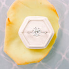2.25CT Oval Moissanite three Stones Engagement Ring