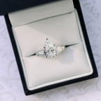 3.0 CT Pear Moissanite Three Stones Engagement Ring