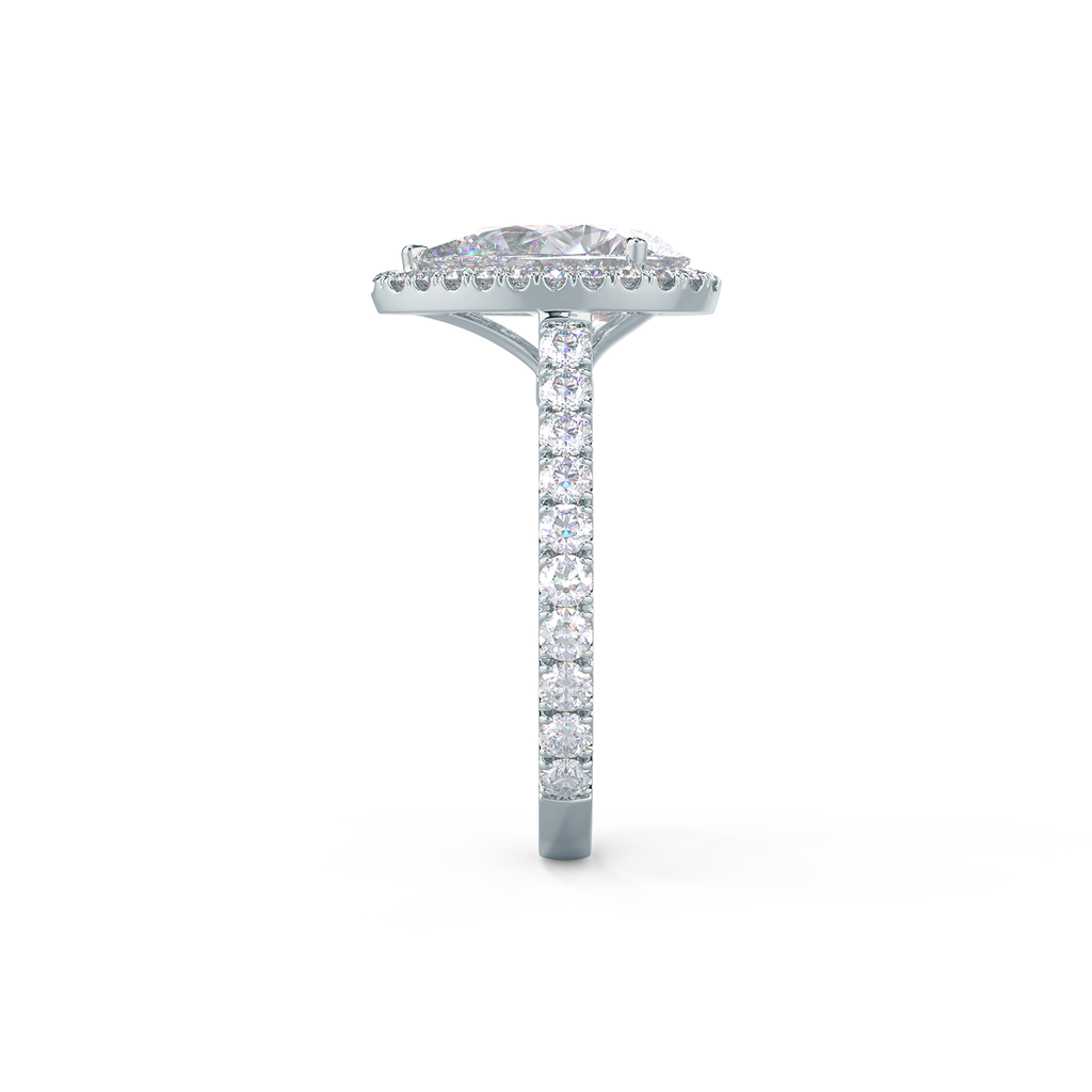 2.0 CT Pear Cut Moissanite Halo Setting Engagement Ring