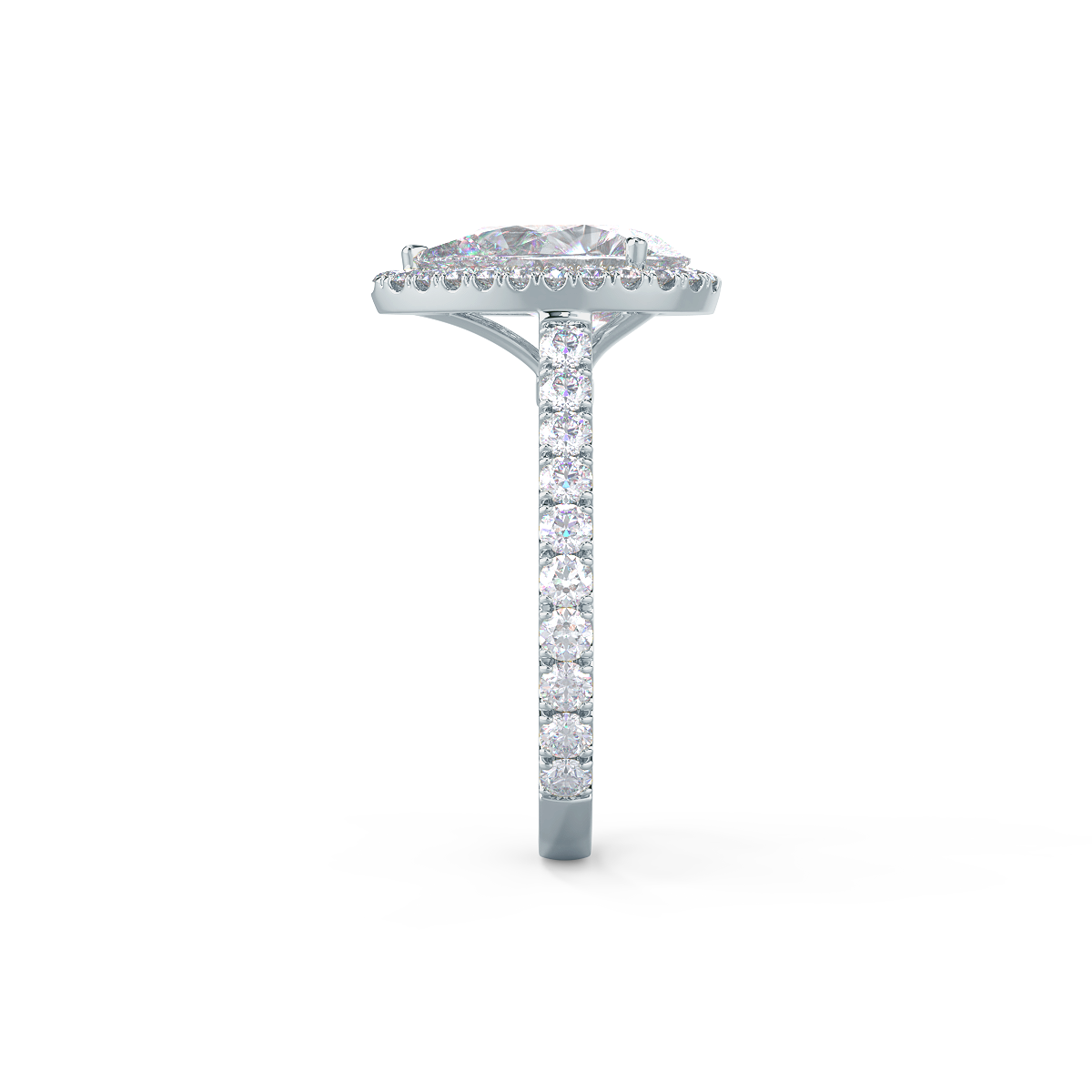 2.0 CT Pear Cut Moissanite Halo Setting Engagement Ring