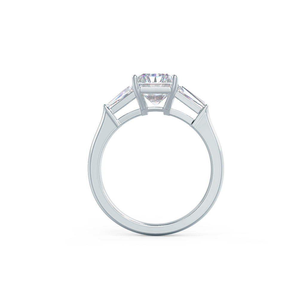 2.50CT Radiant Moissanite Three Stones Engagement Ring