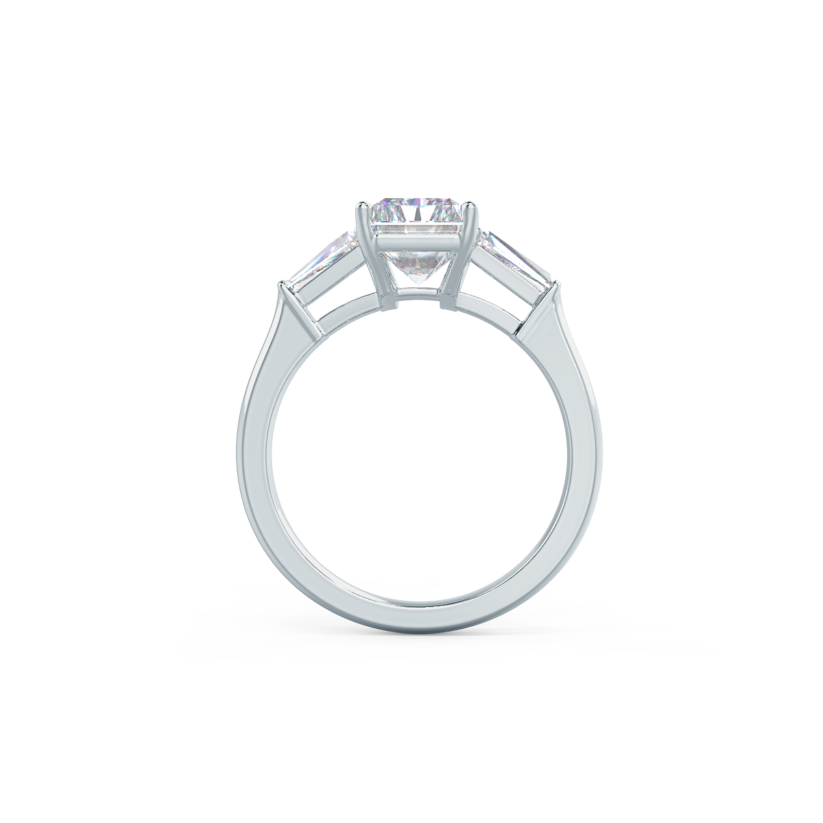 2.50CT Radiant Moissanite Three Stones Engagement Ring