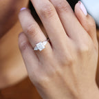 2.0 CT Radiant Cut Moissanite Three Stone Engagement Ring