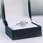 1.75 CT Round Brilliant Cut Moissanite Halo Engagement Ring